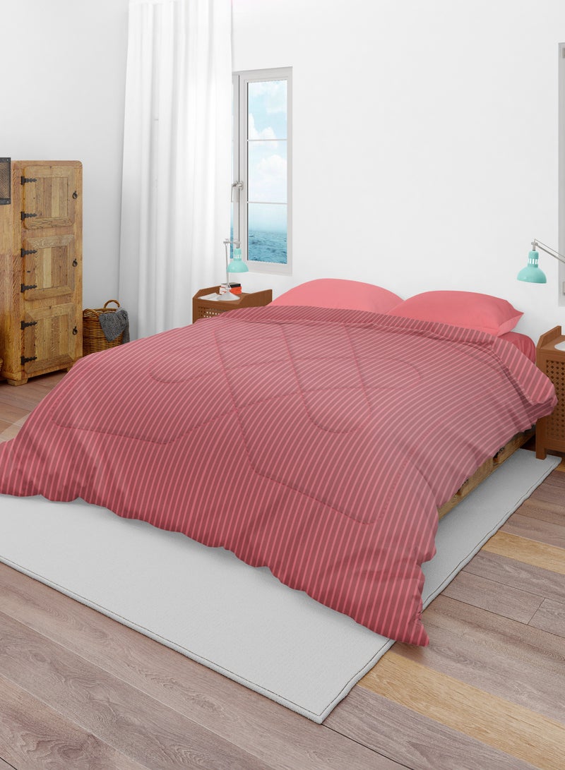 طاب مساؤك لحاف مزدوج من كوزي دريمز لجميع المواسم - 200x220 سم وردي - Image 2