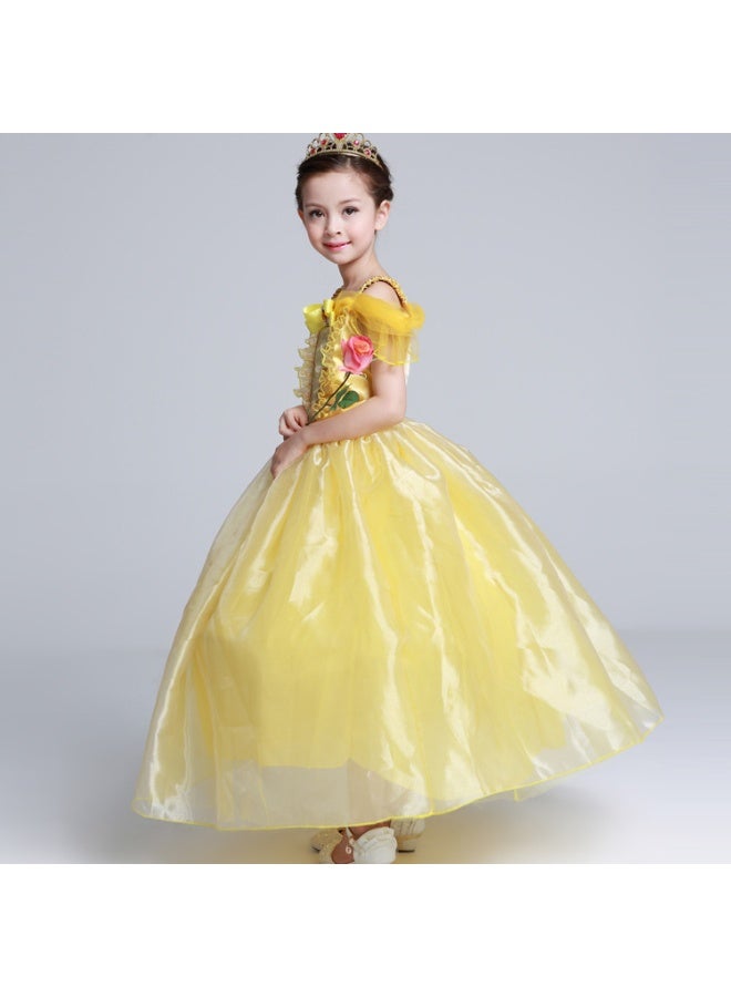 Princess Dress Halloween Beauty and the Beast Cospaly Fancy Bella Aurora Dress Kids Prom Gowns Belle Costumes Girls - Image 1
