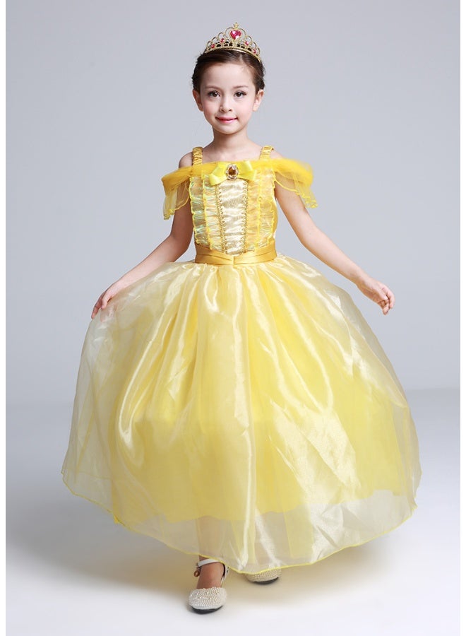 Princess Dress Halloween Beauty and the Beast Cospaly Fancy Bella Aurora Dress Kids Prom Gowns Belle Costumes Girls - Image 3