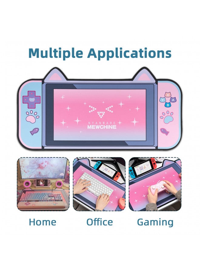 GeekShare Cute Cat Ear Mouse Pad - Non-Slip Rubber Base for Keyboard and Mouse, Perfect for Gaming, Writing, or Home Office Work (Mouse pad) - Image 3