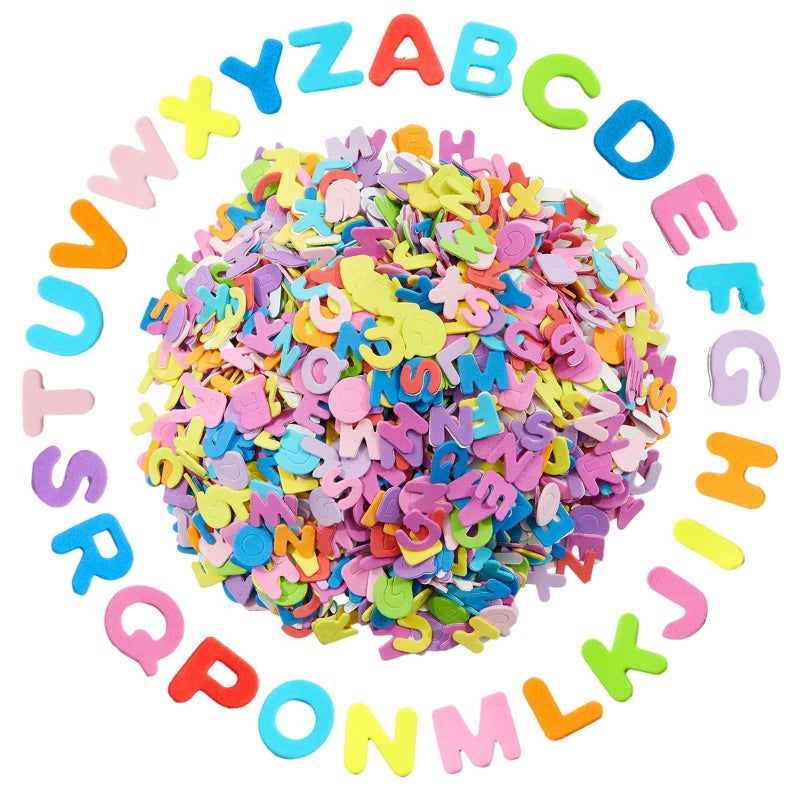 Bright Creations Foam Letter Stickers - 1560 Pieces, 60 Sets, 12 Colors, 0.87 in Peel & Stick Foam Letters - Alphabet Stickers Bulk for Crafts & Scrapbooking - Image 1
