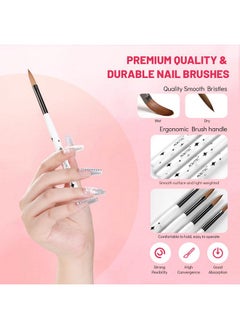Aokitec Acrylic Nail Brush Set - 4Pcs Kolinsky Acrylic Nail Brushes Size 8/10/12/14 Nail Brushes For Acrylic Powder, Acrylic Application, Nail Extension & 3D Nail Carving For Beginner & Professional  - Image 3