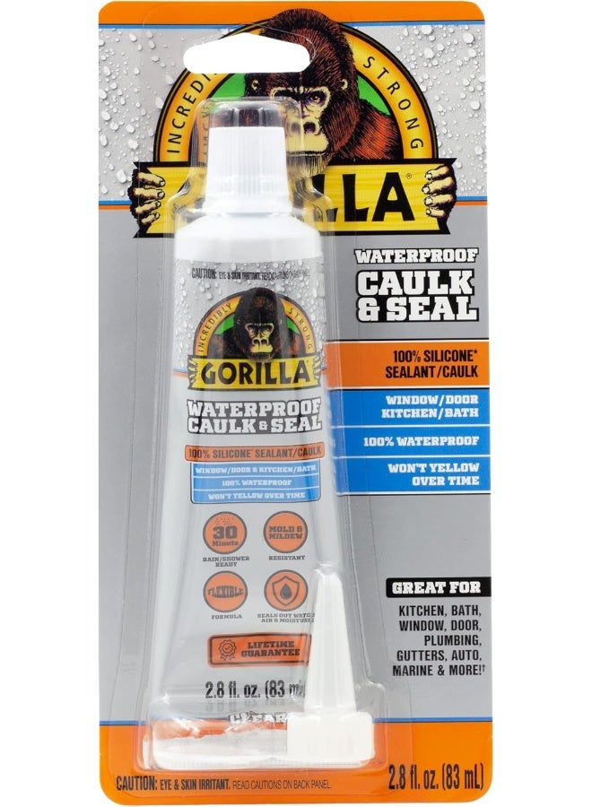 Gorilla Gorilla 8090001 2.8 Ounce Squeeze Tube Clear Silicone Sealant, 1-Pack  - Image 1