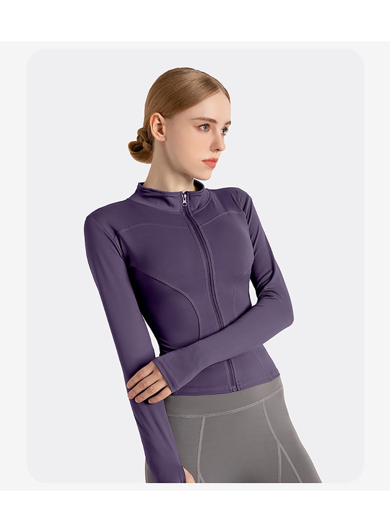Women's Tracksuit Jacket Slim Fit Long Sleeved Fitness Coat Yoga Tops with Thumb Holes Gym Jacket Workout Sweatshirts  - Image 2