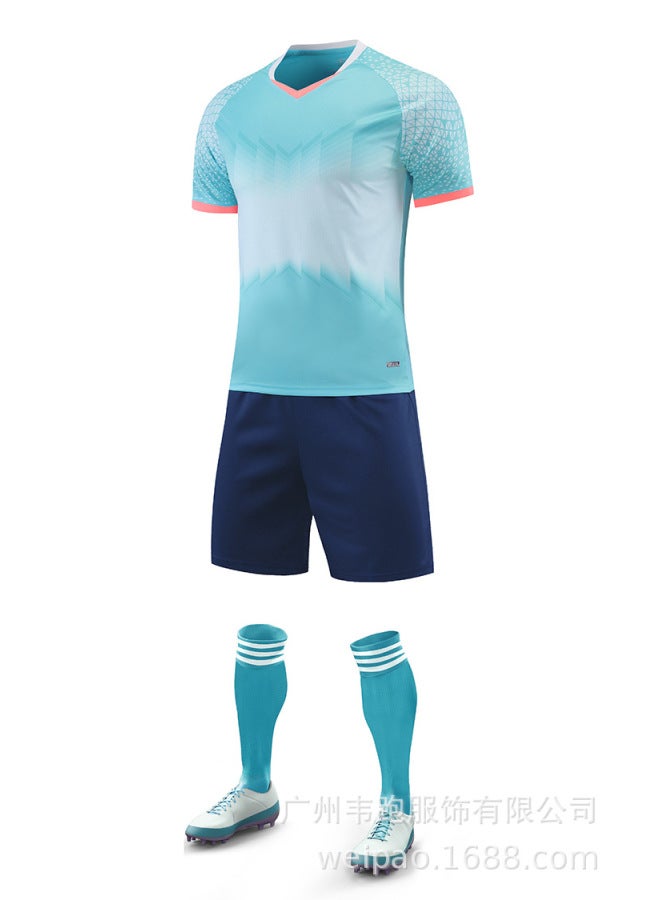 Shallow Lake Blue Short Sleeve Football Jersey - Image 1