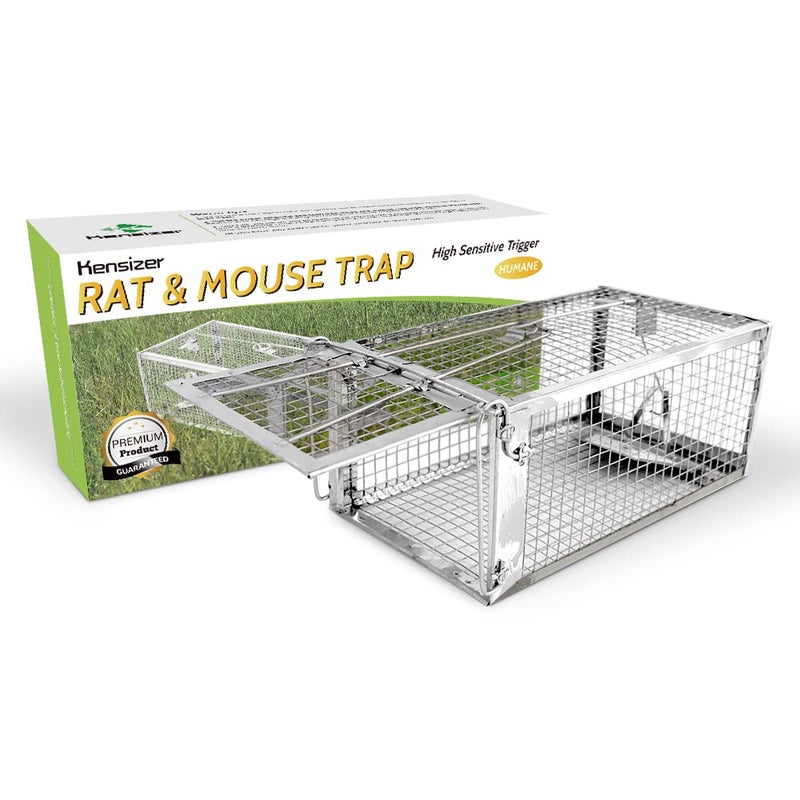 Kensizer Animal Humane Live Cage Trap that Work for Rat Mouse Chipmunk Mice Voles Hamsters and Other Small Rodents, Trampa para Ratones, Catch and Release 1Pack Medium 12" L x 6.5" W x 5" H - Image 2