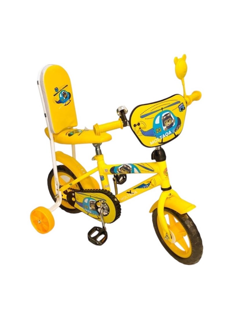 Cute ninos Kids Bike 10 Inch with Training Wheels for Boys and Girls - Yellow 