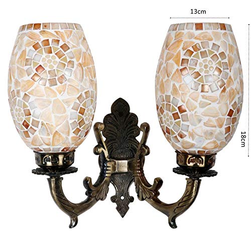 earthenmetal Double Dome Glass Wall lamp for Living & Home Decoration Turkish lamp (Shell Style, Bulb not Included); Made in India - Image 4
