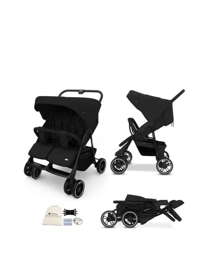 neobreez DUADX Sibling/Twin/Double Side by Side Baby Toddler Stroller, Compact Baby Trolley Pushchair, One-Hand Fold, Waterproof UPF 50+ Canopy, 0-3yrs, 30kg (15kg per child), 3yrs Warranty - Image 1