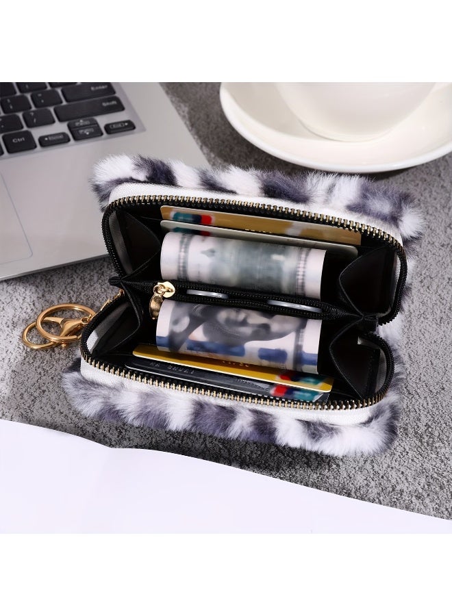Goolsky A Stylish Leopard Print Women'S Coin Purse, Trendy And Versatile, Made of PU, Featuring a Short Design with a Large Capacity, Multiple Card Slots, And a Multifunctional Plush Coin Pouch - Image 3