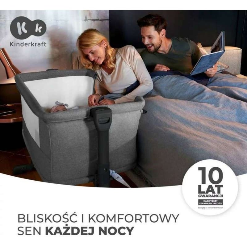 Kinderkraft - Neste Grow 3-In-1 Co-Sleeper Cot - Dark Grey - Image 5