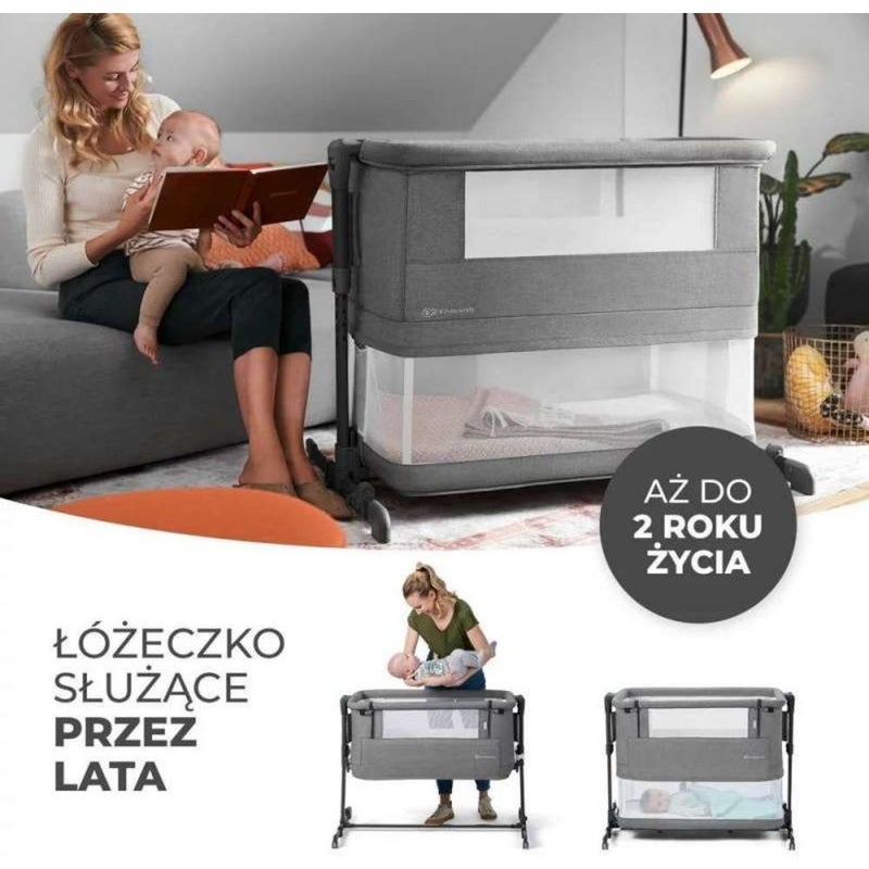 Kinderkraft - Neste Grow 3-In-1 Co-Sleeper Cot - Dark Grey - Image 2