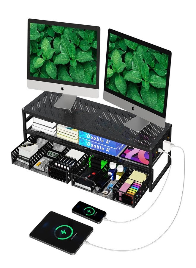 سيمبل تريندينغ Simpletrending 2 Tier Metal Monitor Stand Riser