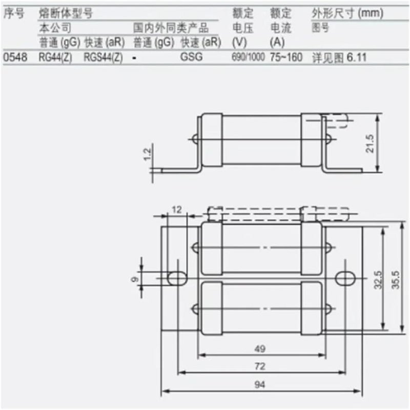RGS44 فيوز سريع 160A 660V فيوز سيراميك aR 63A 80A 100A 125A 150A 180A 200A - Image 5