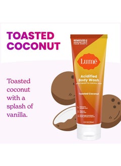 Lume Acidified Body Wash 24 Hour Odor Control Removes Odor Better Than Soap Moisturizing Formula Sls Free Paraben Free Safe For Sensitive Skin 8.5 Ounce (Toasted Coconut)  - Image 4