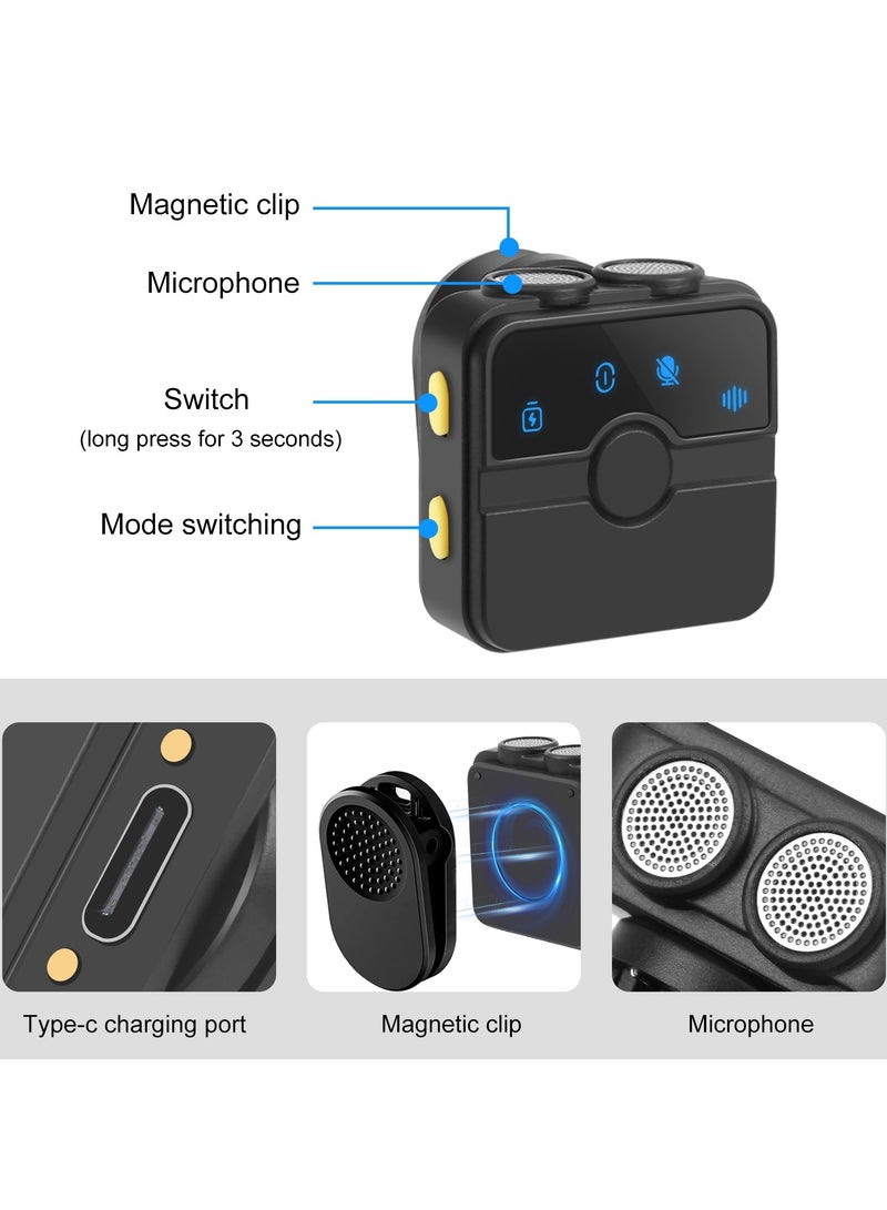 بولوز ميكروفون لاسلكي بتقنية USB‑C مع خاصية إلغاء الضوضاء، ميكروفون لافاليير صغير الحجم، مثالي للتدوين المرئي (Vlogging) وتطبيق تيك توك ويوتيوب وصنّاع المحتوى، للبث المباشر وتسجيل المقابلات، متوافق مع هواتف آيفون وأندرويد، وكاميرات الأكشن وDSLR واللاب توب والكمبيوتر الشخصي، مناسب لهواتف iPhone 15+ / وأجهزة أندرويد. - Image 4