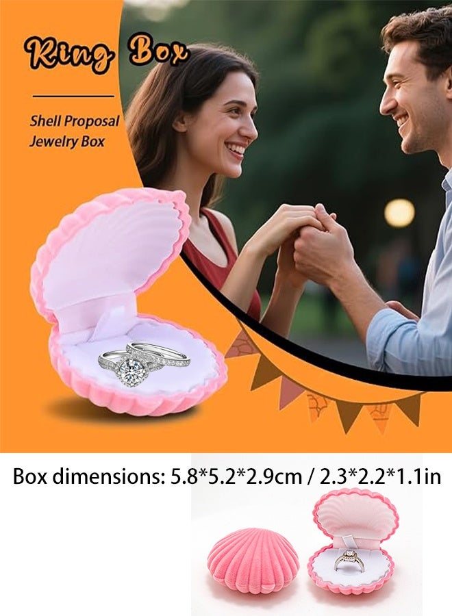KANGLI 1Pack Velvet Earring Gift Box Shell Jewelry Storage Case Showcase Display Organizer Box for Necklace - Image 4