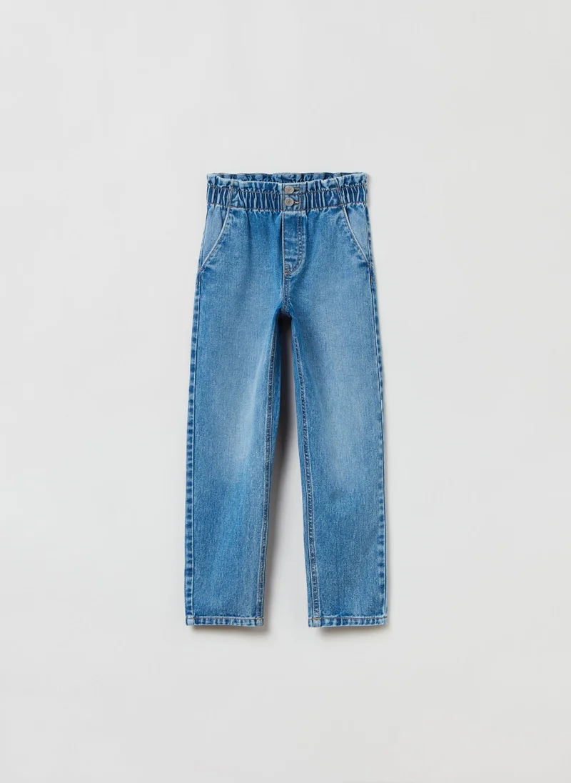 Ovs OVS Paper Bag Jeans With Fading