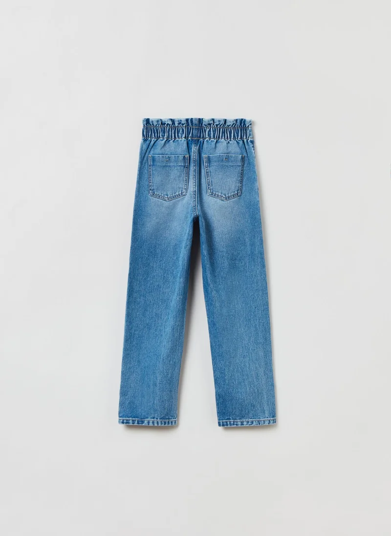 Ovs OVS Paper Bag Jeans With Fading