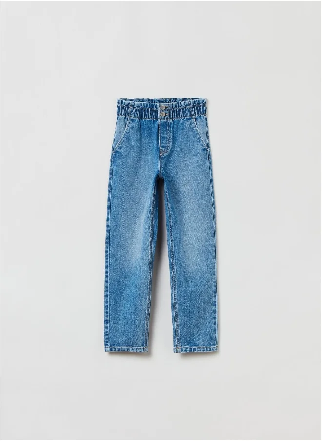 Ovs OVS Paper Bag Jeans With Fading