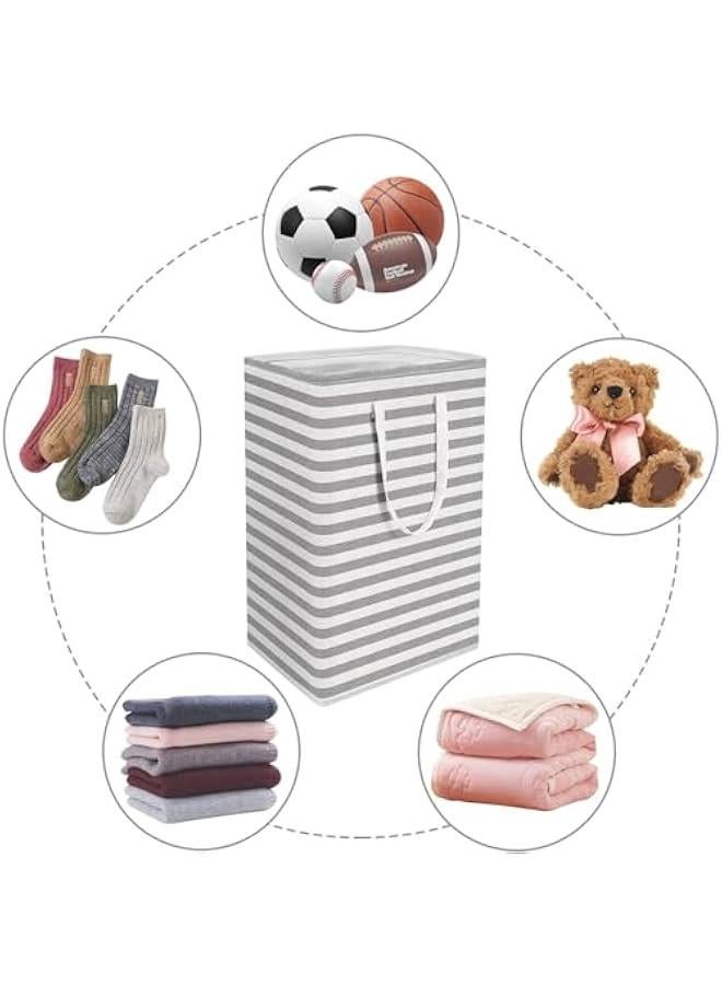 HOOKOR 2-Pack Large Laundry Basket, Waterproof, Freestanding Laundry Hamper, Collapsible Tall Clothes Hamper with Extended Handles for Clothes Toys in the Dorm and Family (Grey) - Image 4