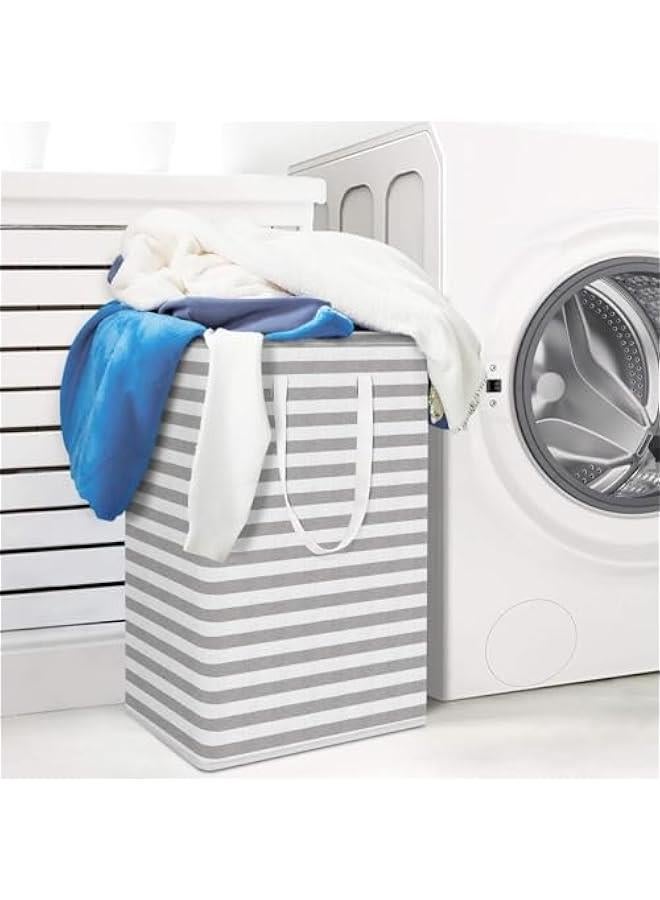 HOOKOR 2-Pack Large Laundry Basket, Waterproof, Freestanding Laundry Hamper, Collapsible Tall Clothes Hamper with Extended Handles for Clothes Toys in the Dorm and Family (Grey) - Image 5