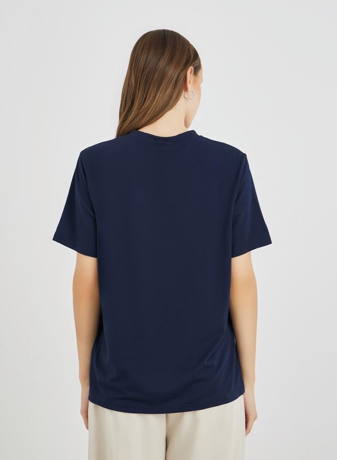 Take Two Embroidered Oversized Round Neck T-Shirt - Image 4