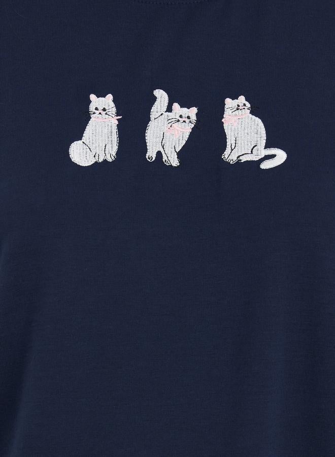 Take Two Embroidered Oversized Round Neck T-Shirt - Image 3