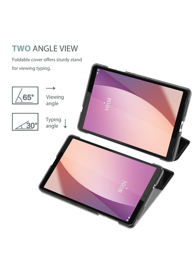 Procases Lenovo Tab M8 4th Gen Case 8 Inch Slim Stand Hard Back Shell Protective Smart Cover Black - Image 5