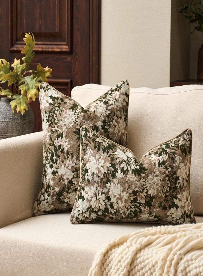 Yangest Neutral Floral Pillow Cover 12 x 20 Inches, Vintage Chenille Rectangle Throw Pillow Cover Soft Decorative Farmhouse Accent Couch Pillow Cover for Living Room Bedroom, Green - Image 5