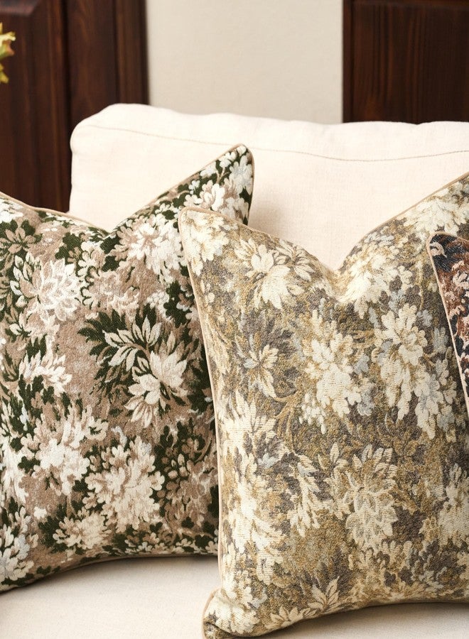 Yangest Neutral Floral Pillow Cover 12 x 20 Inches, Vintage Chenille Rectangle Throw Pillow Cover Soft Decorative Farmhouse Accent Couch Pillow Cover for Living Room Bedroom, Green - Image 4