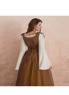 Y&D Cosplay Costume Set Women's Renaissance Costume Medieval Irish Over Dress and Trumpet Sleeves Chemise Boho Set Birthday Gift Party Cosplay Costume Set Girls Gift  - Image 3
