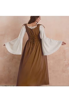 Y&D Cosplay Costume Set Women's Renaissance Costume Medieval Irish Over Dress and Trumpet Sleeves Chemise Boho Set Birthday Gift Party Cosplay Costume Set Girls Gift  - Image 4
