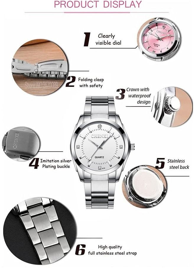 Chenxi - Men's Classic Wrist Watch  Silver/White - Image 1