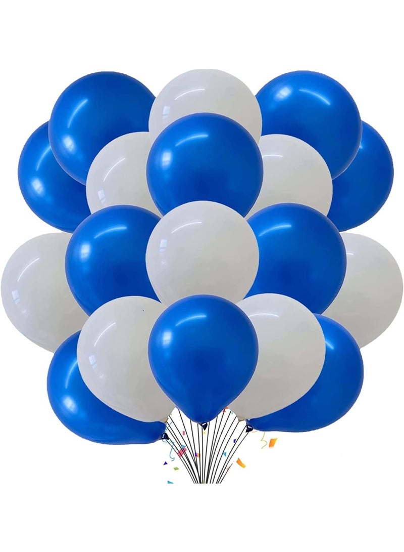50 Pcs White and Blue Balloons for Birthday, Baby Shower, Bachelor Party, Wedding Anniversary Party Decorations – Blue White Theme Kid’s Party Decorations – Party Supplies