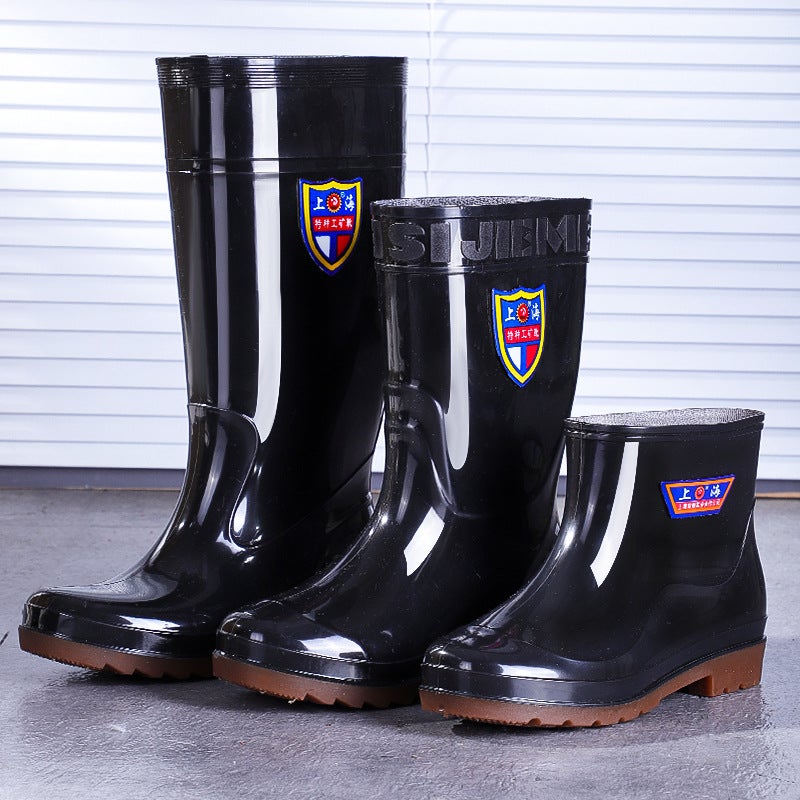 Shanghai Brand Men'S High Rain Boots High Barrel Men'S Rain Boots Kitchen Non-Slip Long Barrel Rubber Shoes Water Shoes Leg Rain Boots Labor Protection Boots For Men - Image 5