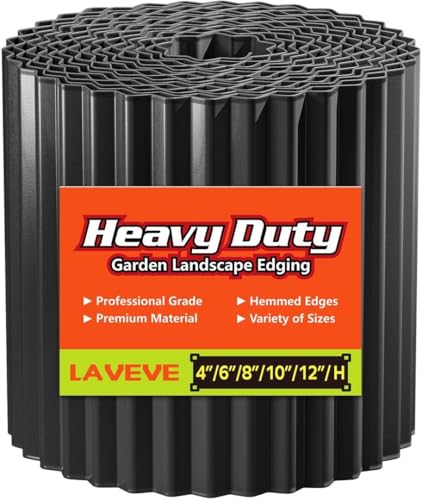 LAVEVE Corrugated Metal Garden Edging 10 x 20Ft Landscape Edging Border for Lawn Flower Bed Garden Fence Paver Edging Black - Image 1