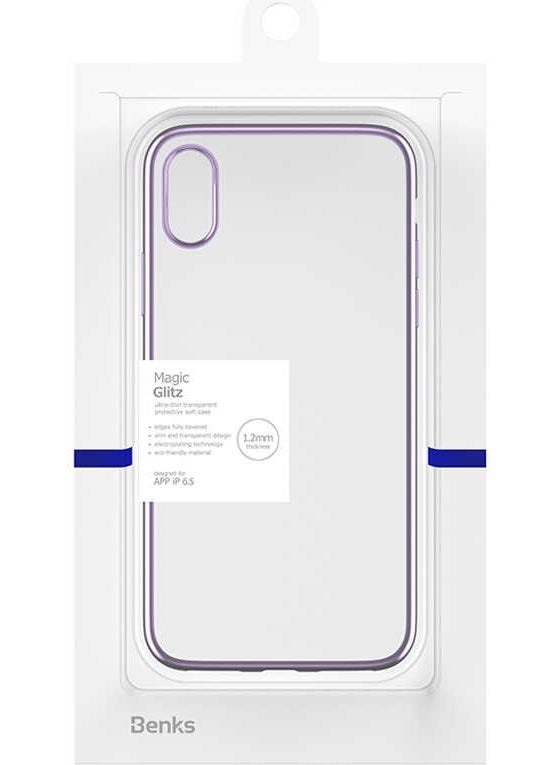 Benks - Apple iPhone Xs Max 6.5 Corners Glossy Color Magic Glitz Transparent Cover - Image 1