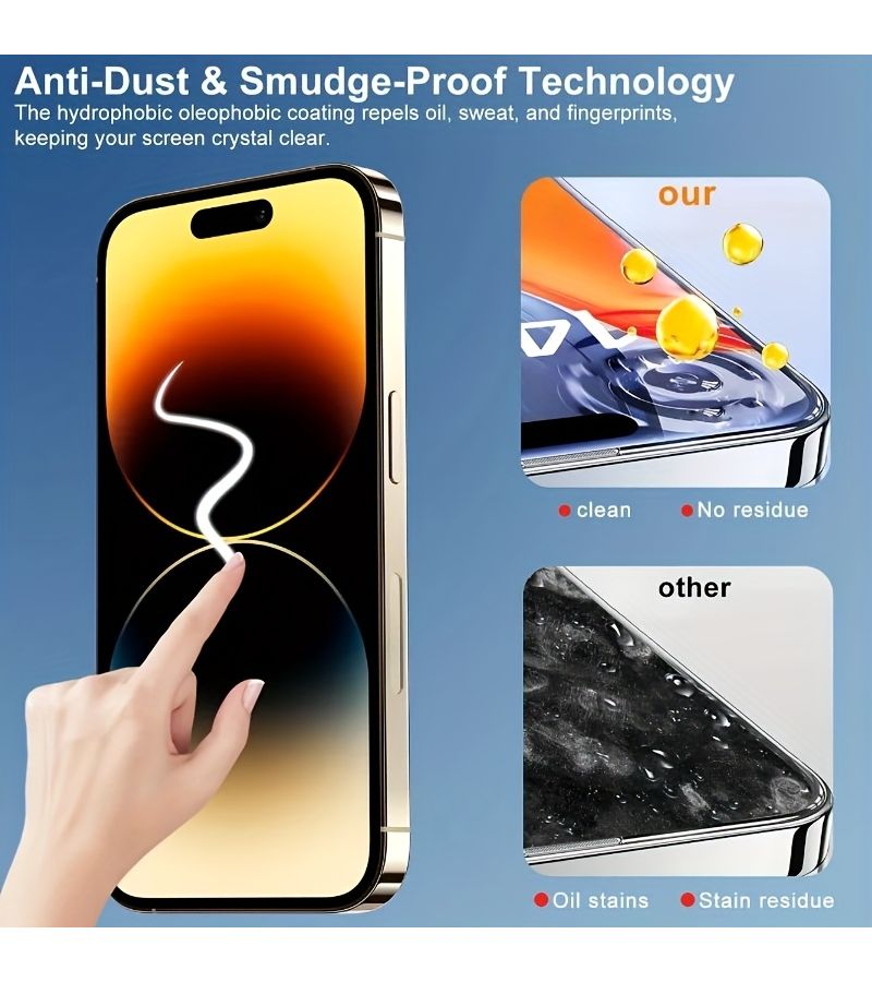 واقي شاشة زجاجي فوري ثلاثي القطع لهاتف iPhone 12، فيلم خصوصية مضاد للتجسس - Image 4