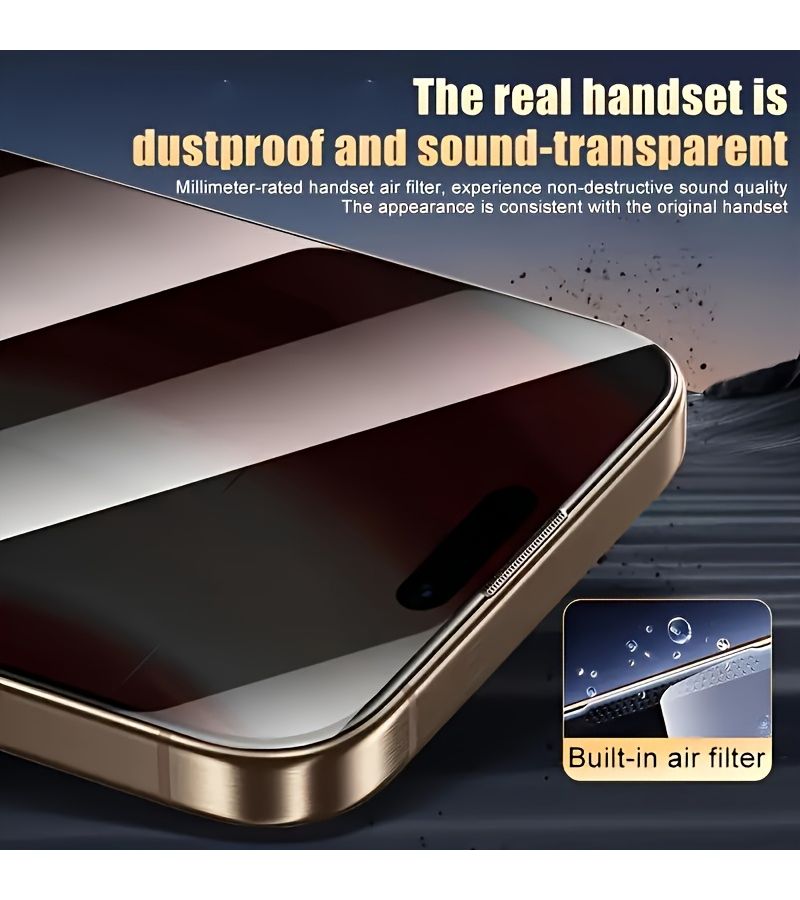 واقي شاشة زجاجي فوري ثلاثي القطع لهاتف iPhone 12، فيلم خصوصية مضاد للتجسس - Image 5