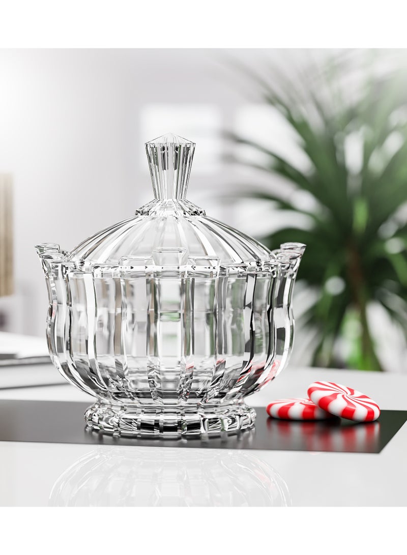 City Glass: Milan Candy Set – 900ML Transparent Glass Candy Bowl with Cover, Elegant Serving Dish for Sweets, Nuts, and Treats - Image 2