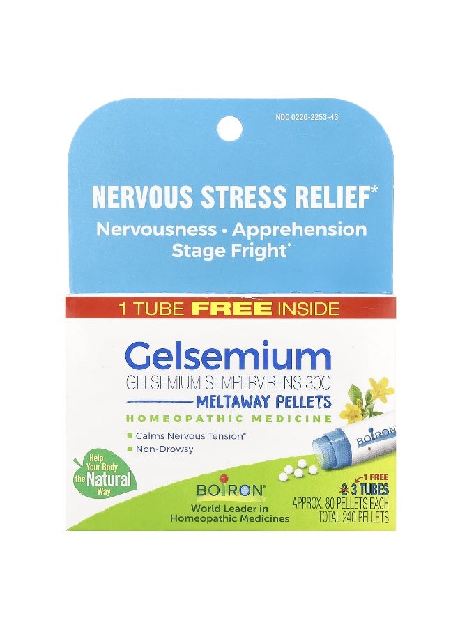 Boiron, Gelsemium, Meltaway Pellets, 30C, 3 Tubes, Approx. 80 Pellets Each (Packaging may vary) - Image 1