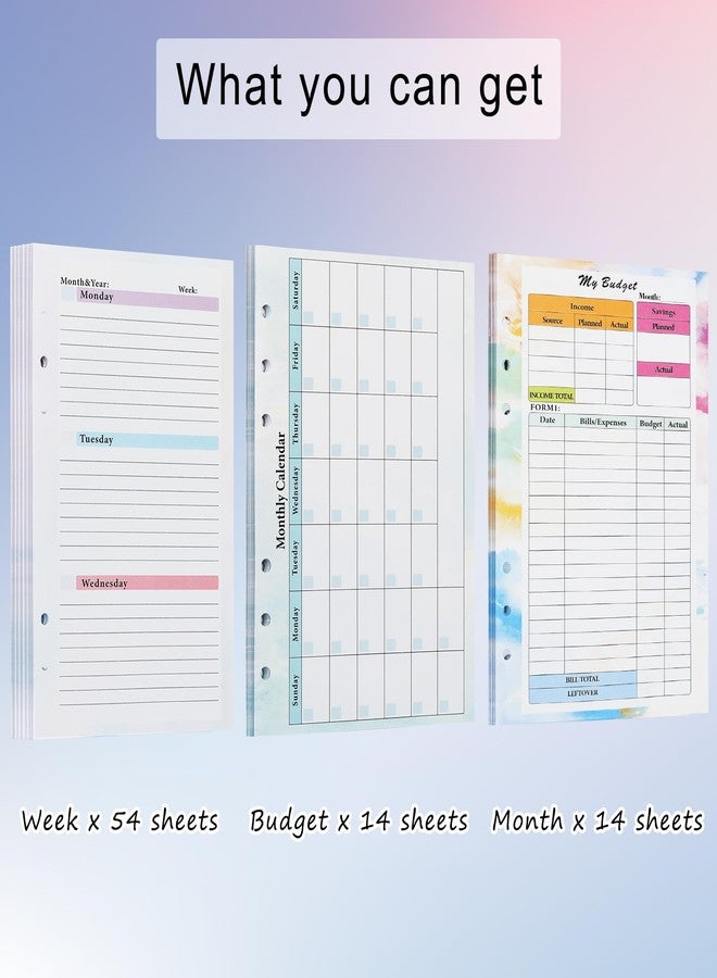 Toplive 3 Pack A5 Planner Refill 82 Sheet Colored Monthly Weekly Planner Refill Paper 6 Hole Budget Sheets Expense Tracker Inserts for A5 Binder Cover Bill Saving Organizer, Colorful - Image 2