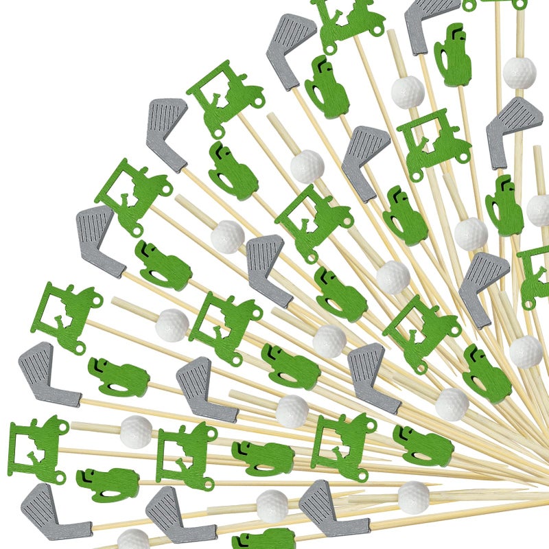 Augoog 200Pcs Golf Cocktail Picks,4.7 Inch Golf Theme Decorative End Cocktail Skewers Sandwich Fruit Toothpicks for Appetizers Golf Catered Events Buffet Party Holiday Supplies - Image 2