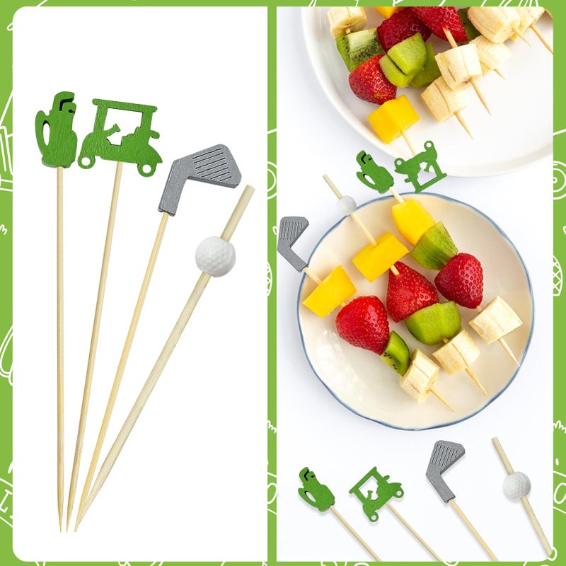 Augoog 200Pcs Golf Cocktail Picks,4.7 Inch Golf Theme Decorative End Cocktail Skewers Sandwich Fruit Toothpicks for Appetizers Golf Catered Events Buffet Party Holiday Supplies - Image 4