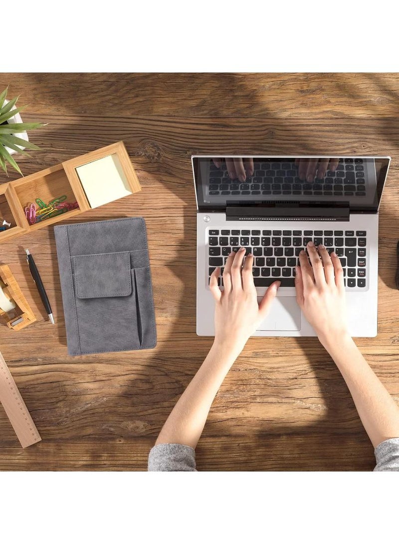 PAPERSAY Refillable Lined Leather Journal Notebook, A5 Hardcover Journal Notebook, 100gsm 200 Pages Thick Paper Notebooks with Front Pockets and Pen Pocket for Men Women School, Travel, Business, Writing - Image 5