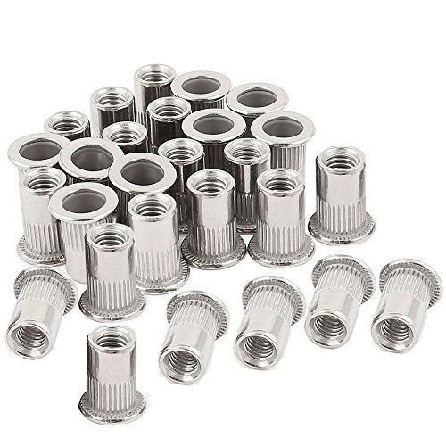 Sprite Science 30PCs 1/4"-20 Stainless Steel Rivet Nuts Nutsert Threaded Rivet Insert Rivnuts 1/4-20UNC - Image 1