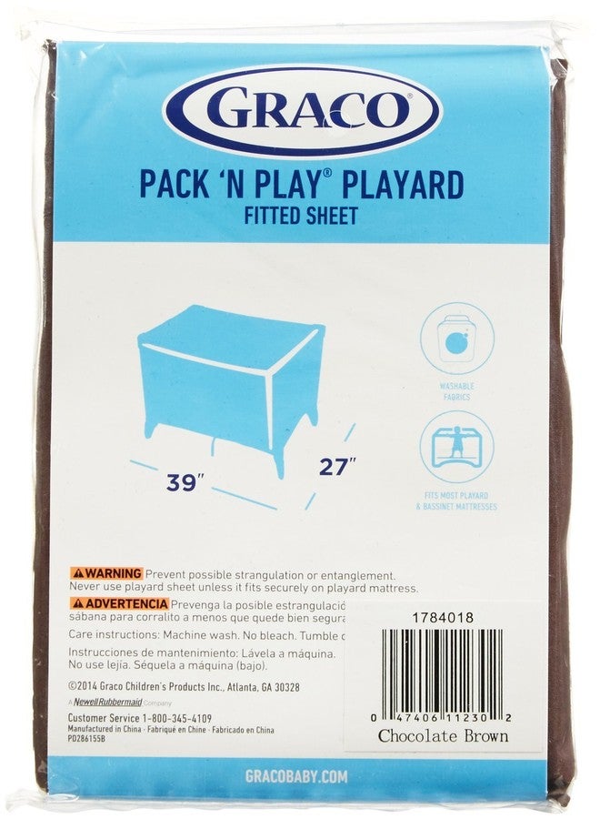 Graco Pack 'n Play Playard Sheet - Chocolate Brown - Image 2