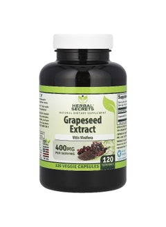 Herbal Secrets Herbal Secrets, Grapeseed Extract, 400 mg, 120 Veggie Capsules  - Image 1