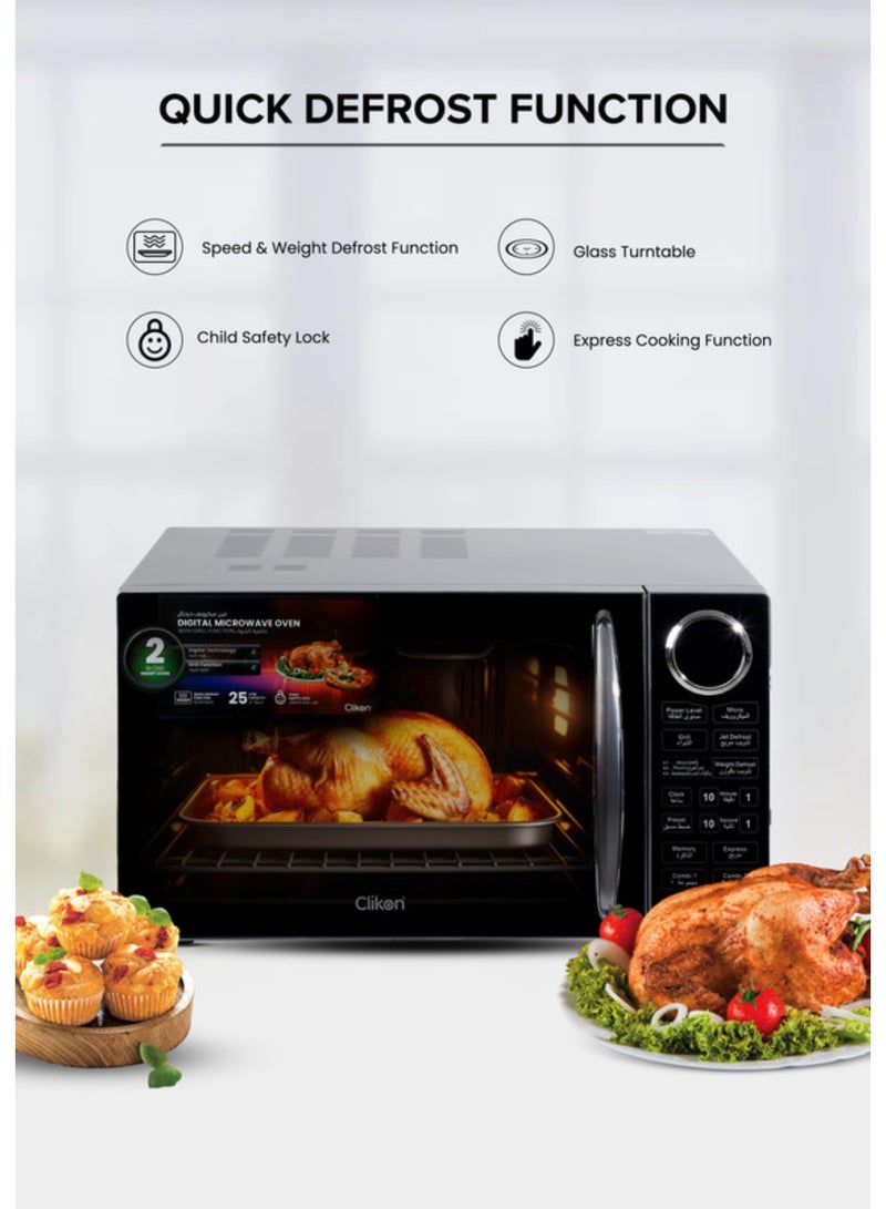 Clikon Digital Microwave Oven With Multiple Operations 25 L 1400 W CK4319 Dark Grey - Image 3